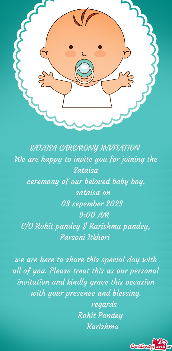 SATAISA CAREMONY INVITATION