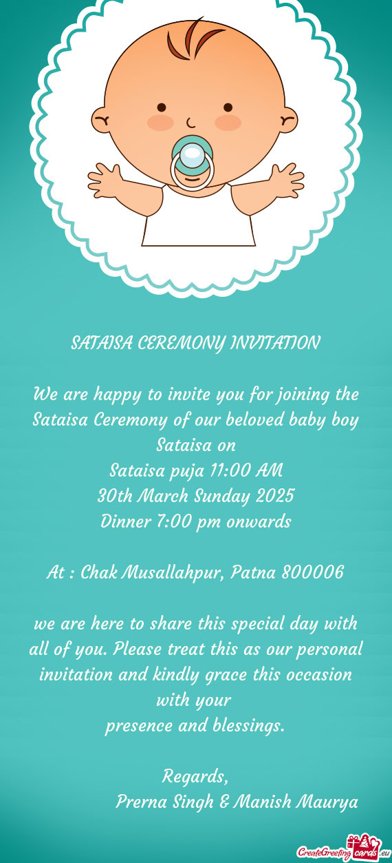 Sataisa puja 11:00 AM