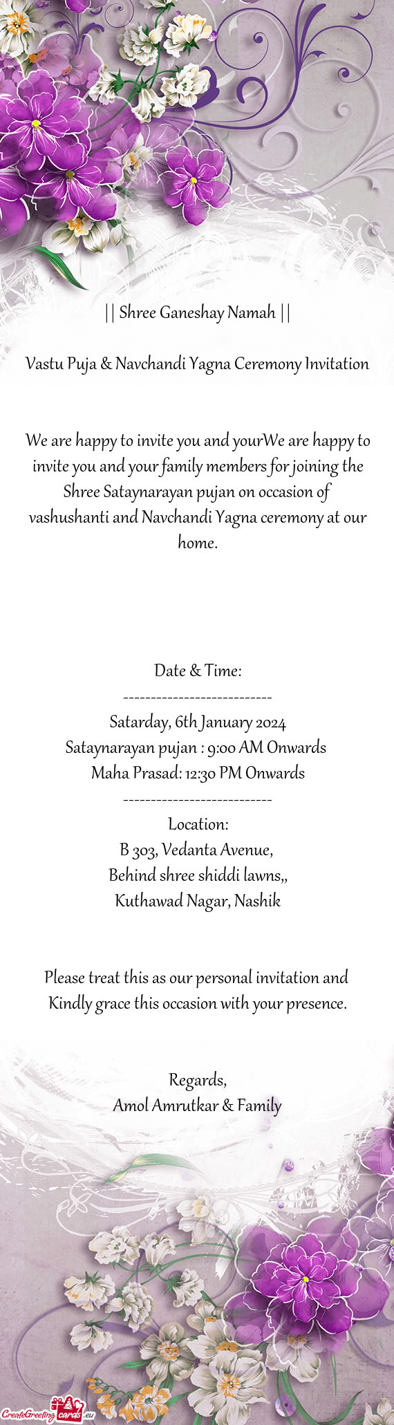 Satarday, 6th January 2024