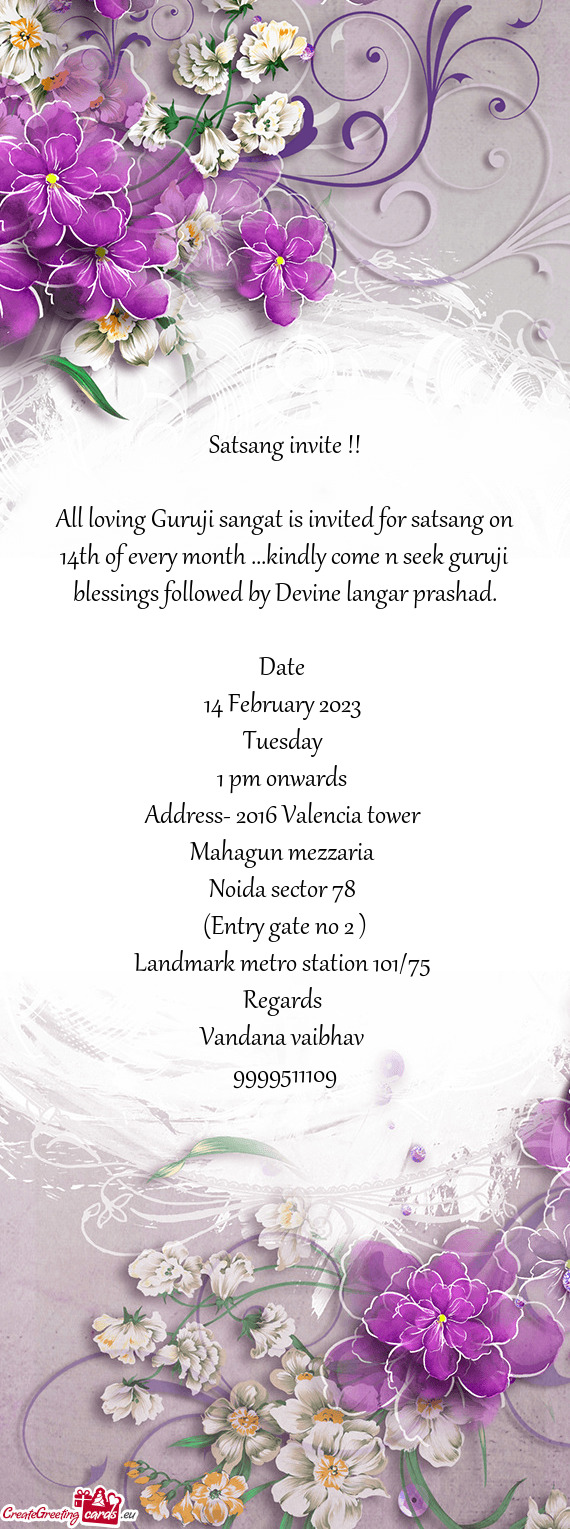 Satsang invite