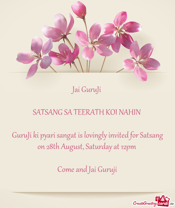 SATSANG SA TEERATH KOI NAHIN