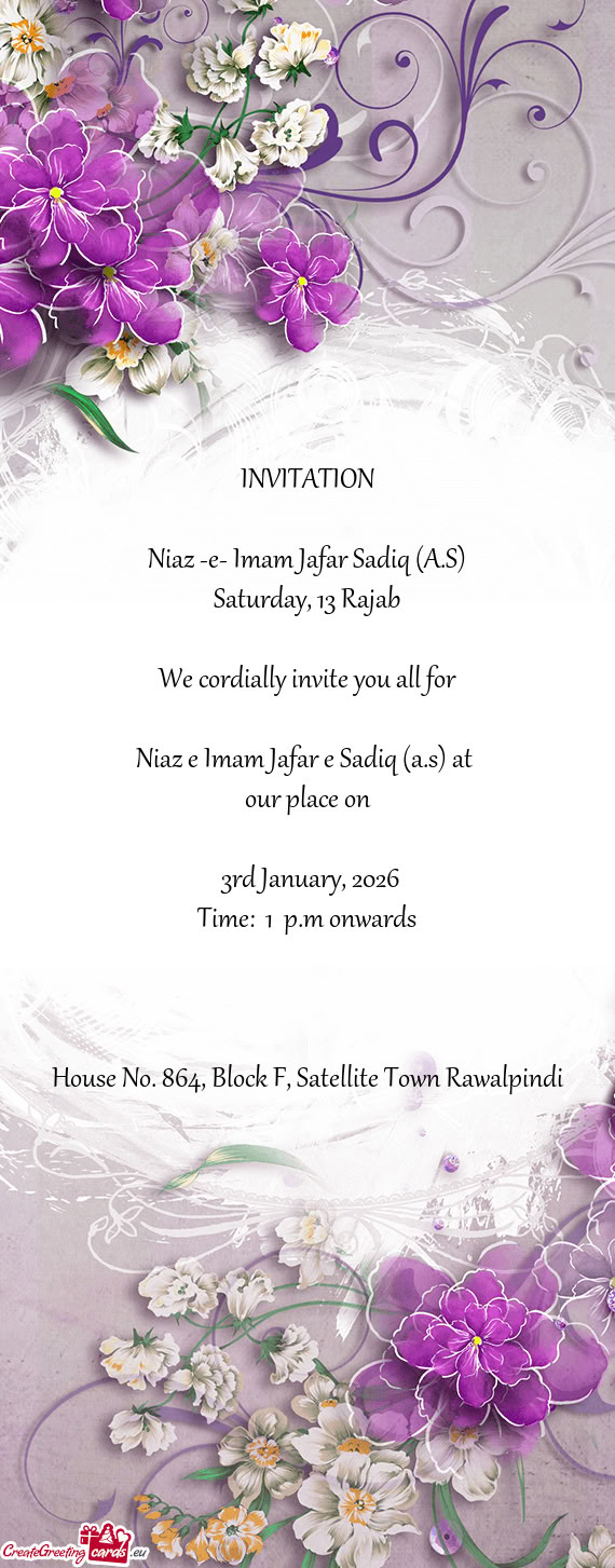 Saturday, 13 Rajab