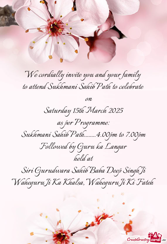 Saturday 15th March 2025