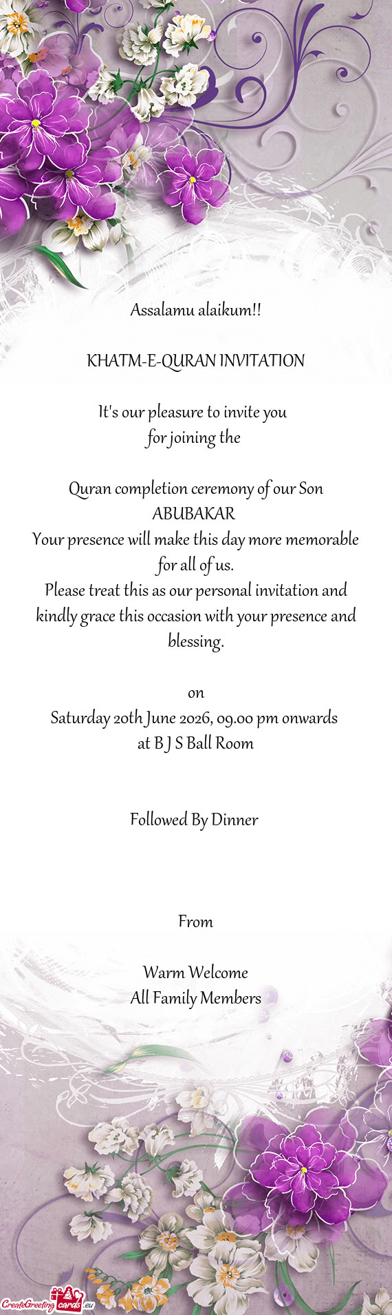 Saturday 20th June 2026, 09.00 pm onwards