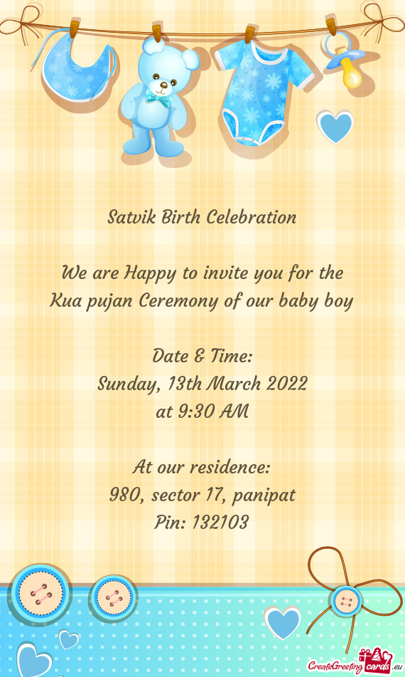 Satvik Birth Celebration