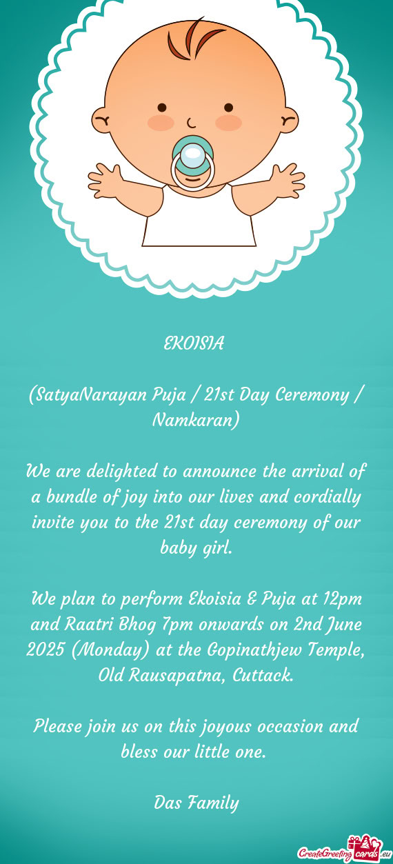 (SatyaNarayan Puja / 21st Day Ceremony / Namkaran)