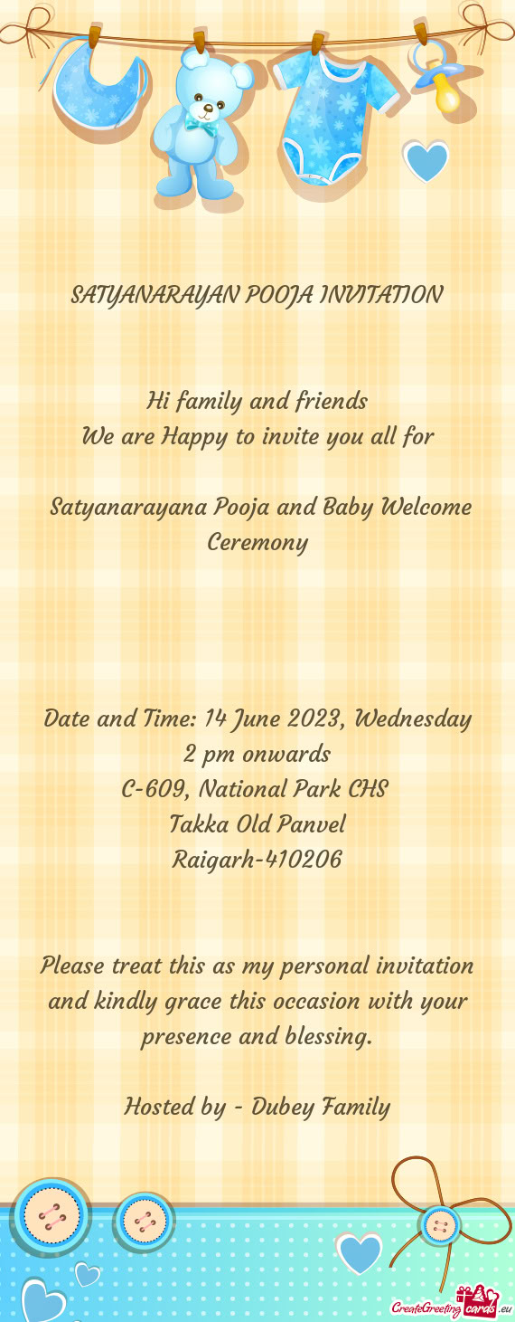 Satyanarayana Pooja and Baby Welcome Ceremony