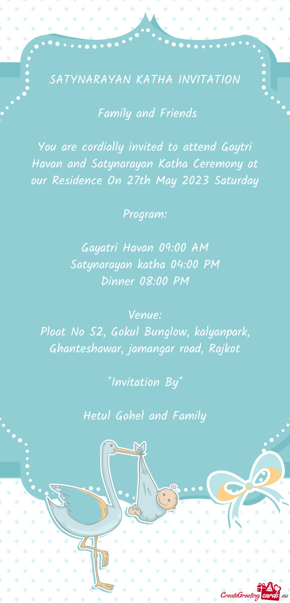 SATYNARAYAN KATHA INVITATION