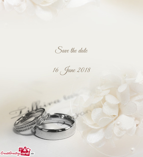 Save the date
 
 16 June 2018