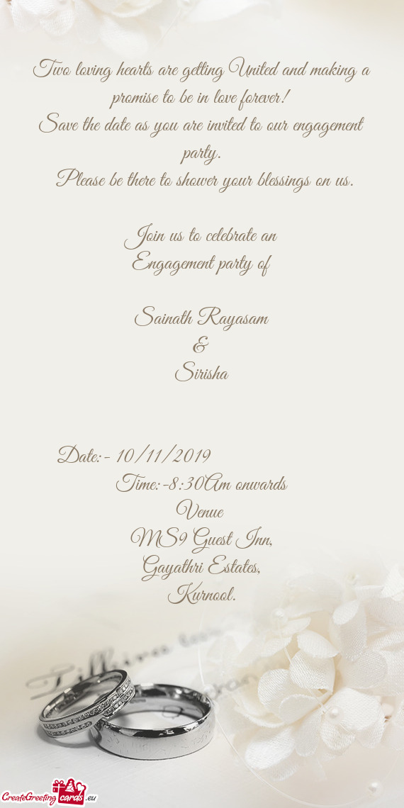 Save the date as you are invited to our engagement party