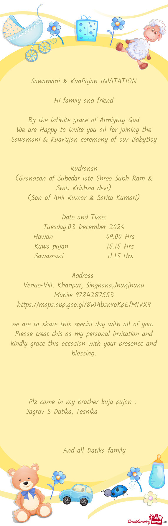 Sawamani & KuaPujan INVITATION