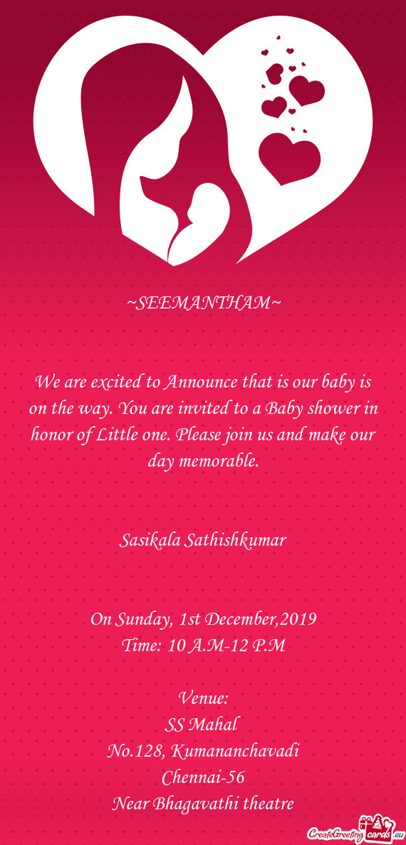 ~SEEMANTHAM~      We are excited to Announce that is our