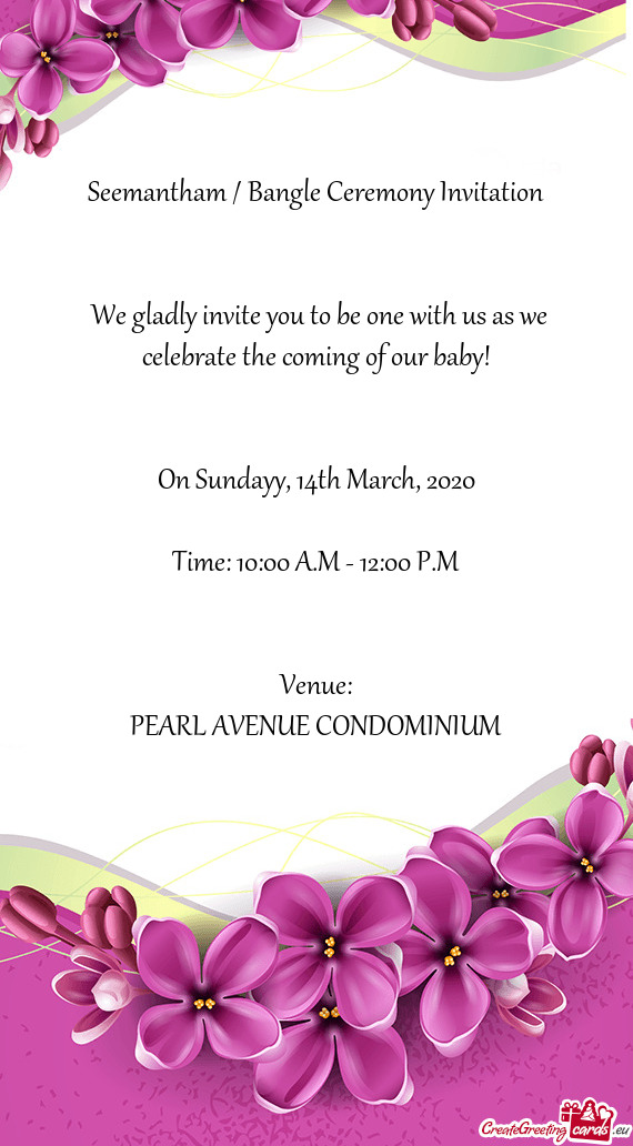 Seemantham / Bangle Ceremony Invitation