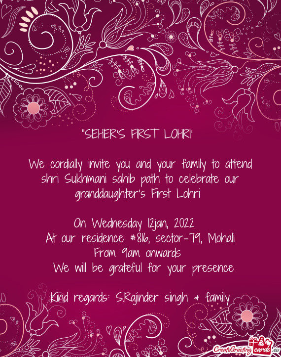 ??SEHER’S FIRST LOHRI”