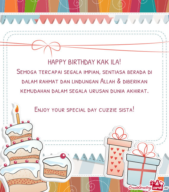 Semoga tercapai segala impian, sentiasa berada di dalam rahmat dan lindungan Allah & diberikan kemud