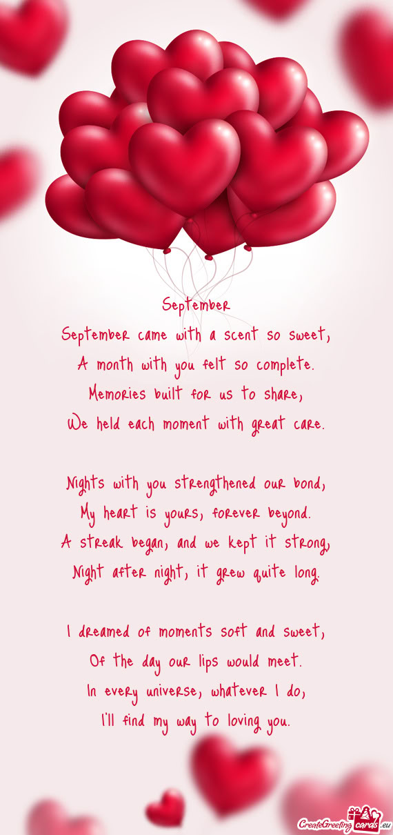 September came with a scent so sweet