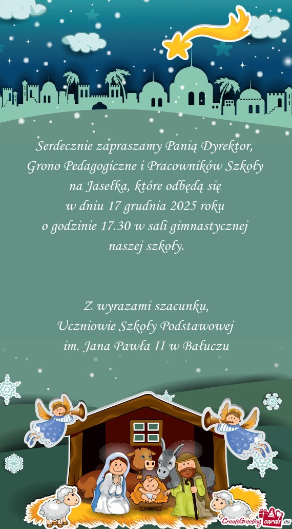 Serdecznie zapraszamy Panią Dyrektor