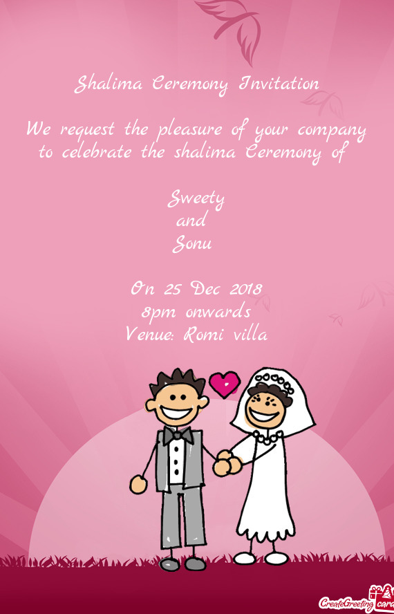 Shalima Ceremony Invitation