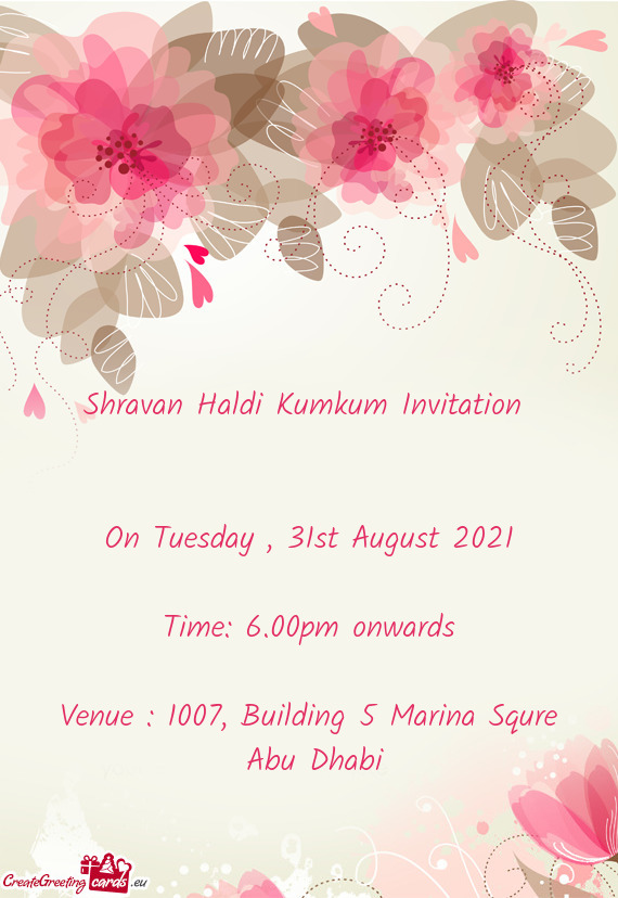 Shravan Haldi Kumkum Invitation