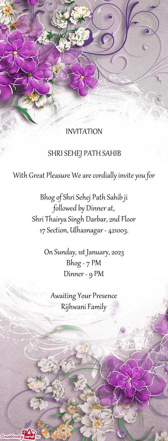 SHRI SEHEJ PATH SAHIB