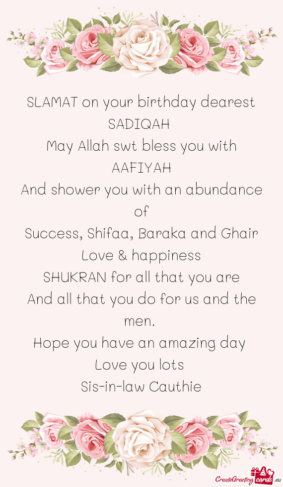 SHUKRAN for all that you are