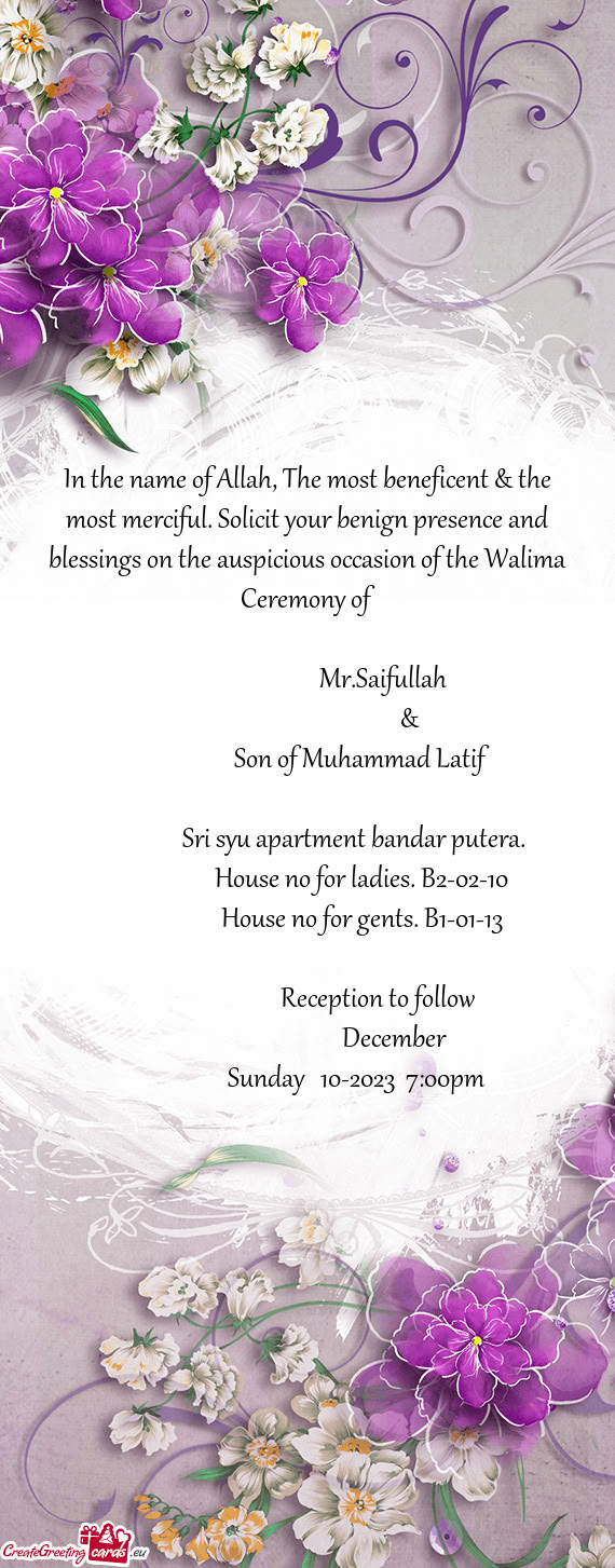 Sings on the auspicious occasion of the Walima Ceremony of