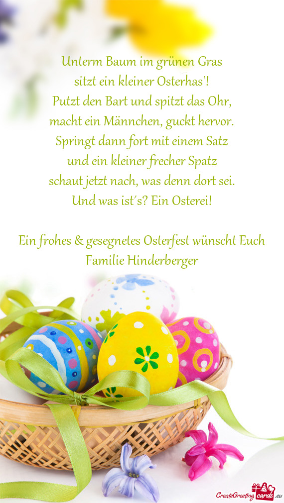 Sitzt ein kleiner Osterhas`