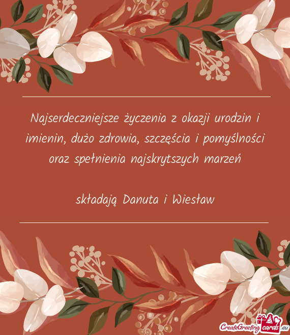 Składają Danuta i Wiesław