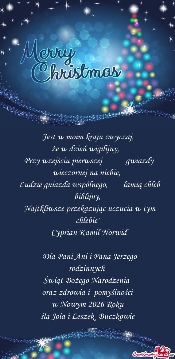 Ślą Jola i Leszek Buczkowie