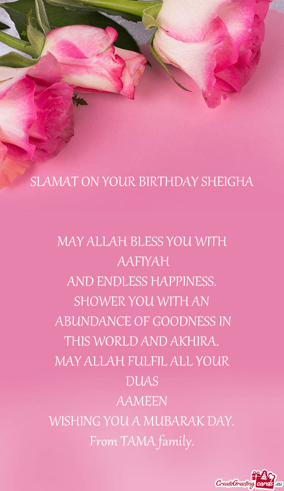 SLAMAT ON YOUR BIRTHDAY SHEIGHA