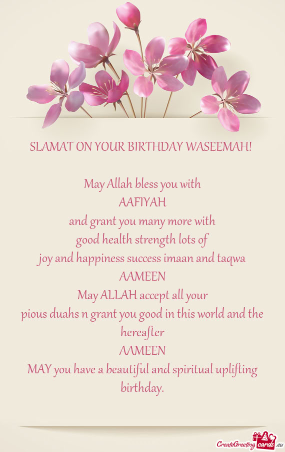 SLAMAT ON YOUR BIRTHDAY WASEEMAH