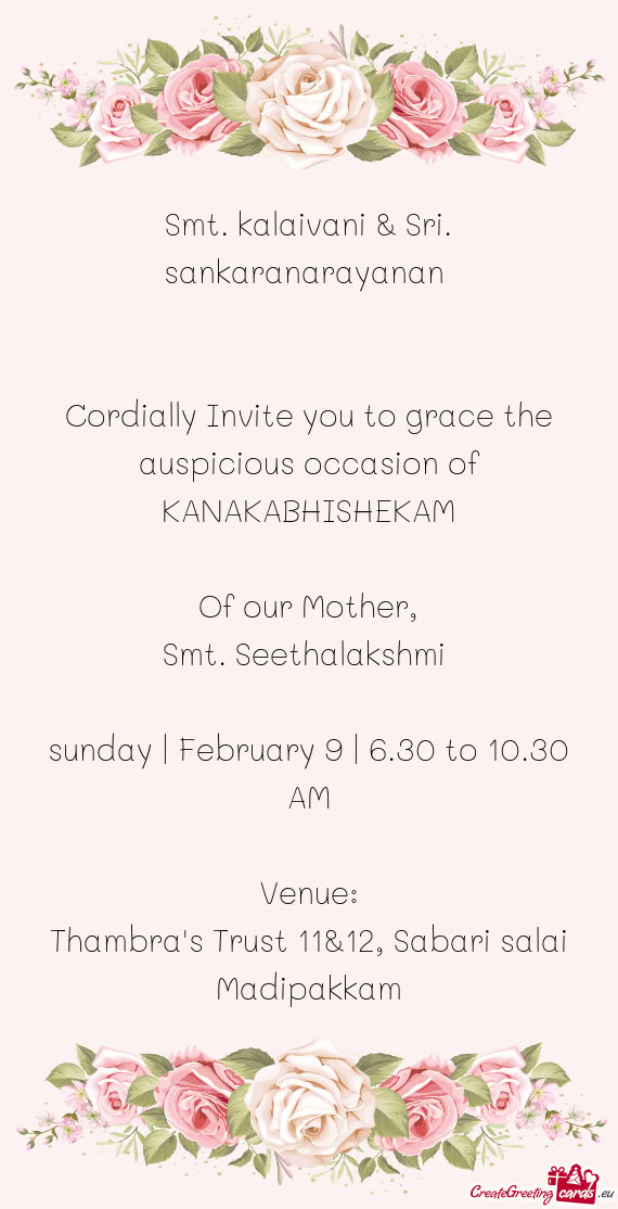 Smt. kalaivani & Sri. sankaranarayanan