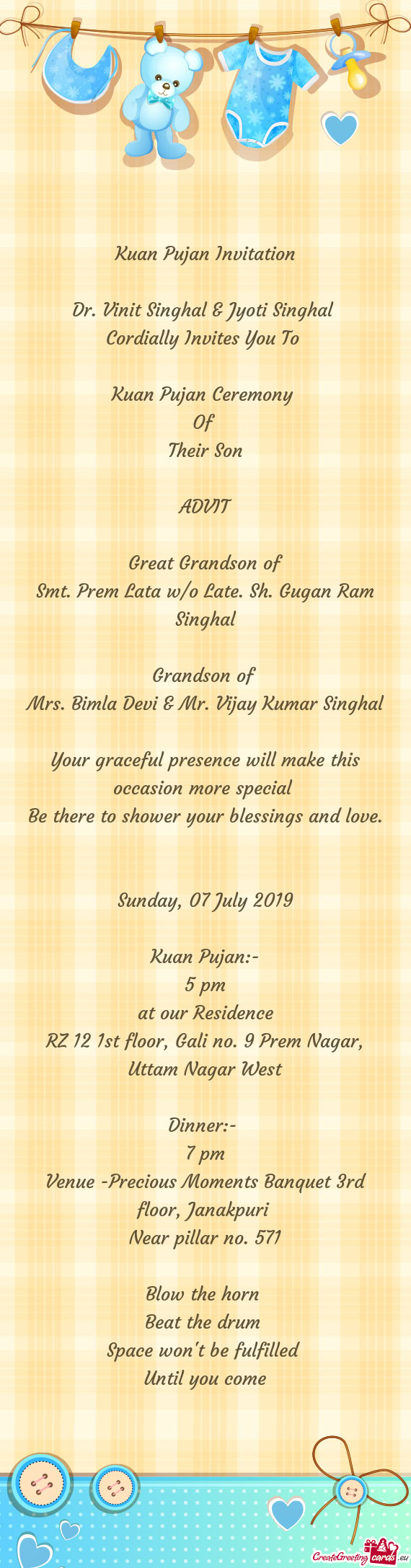 Smt. Prem Lata w/o Late. Sh. Gugan Ram Singhal