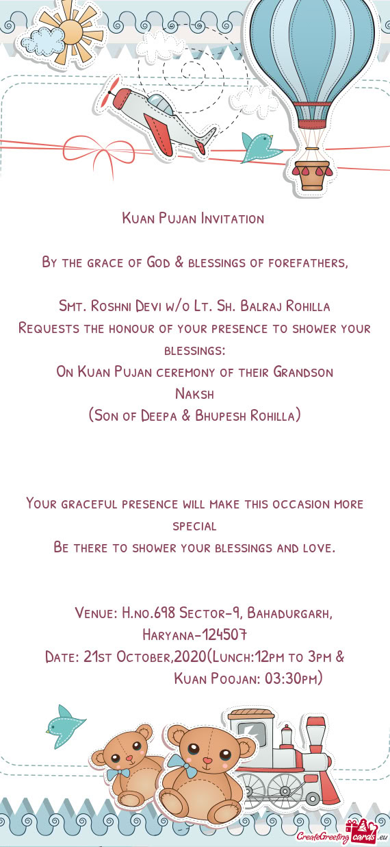 Smt. Roshni Devi w/o Lt. Sh. Balraj Rohilla