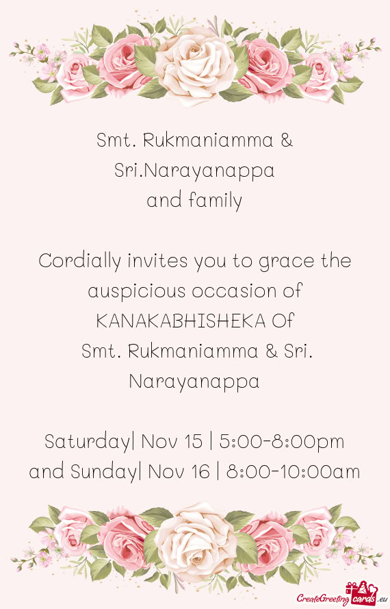 Smt. Rukmaniamma & Sri.Narayanappa