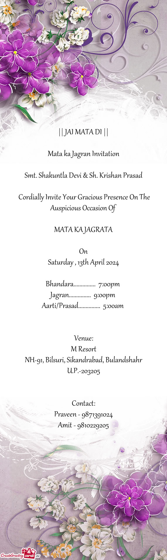 Smt. Shakuntla Devi & Sh. Krishan Prasad