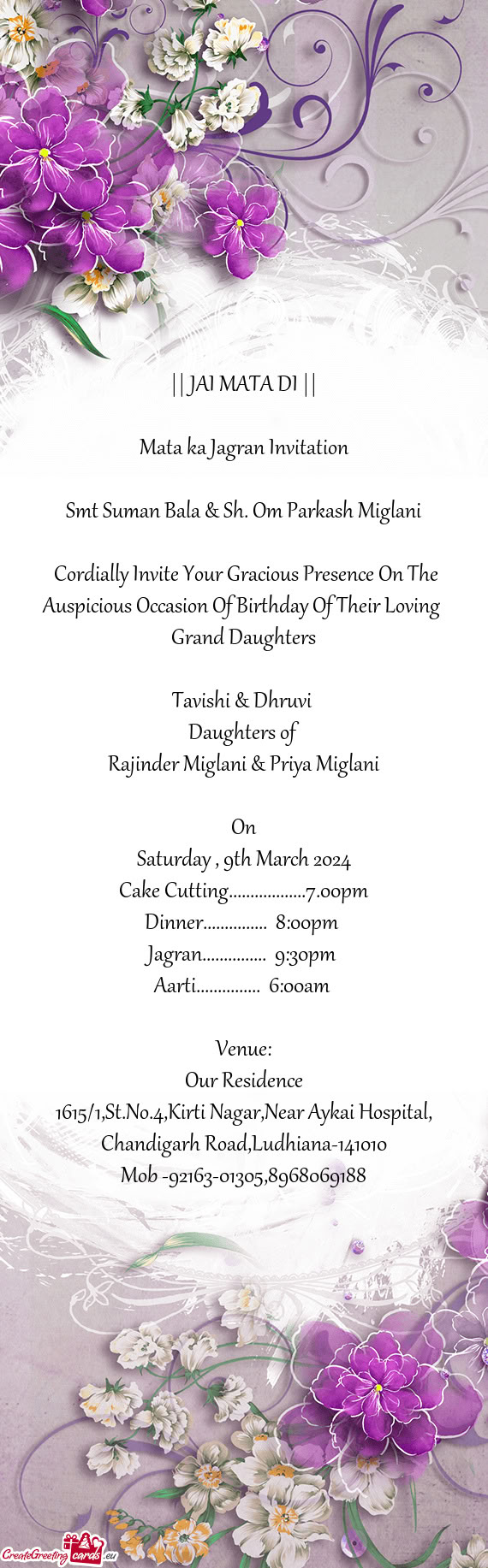 Smt Suman Bala & Sh. Om Parkash Miglani