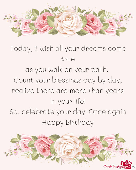 So, celebrate your day! Once again Happy Birthday