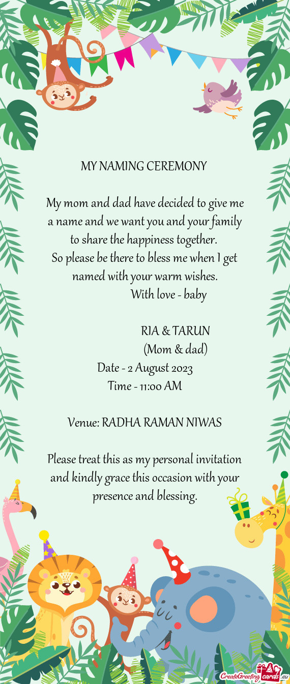 So please be there to bless me when I get named with your warm wishes