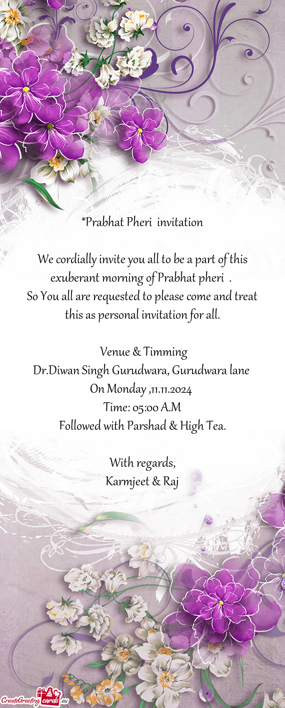 So You all are requested to please come and treat this as personal invitation for all