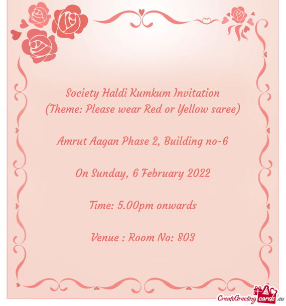 Society Haldi Kumkum Invitation