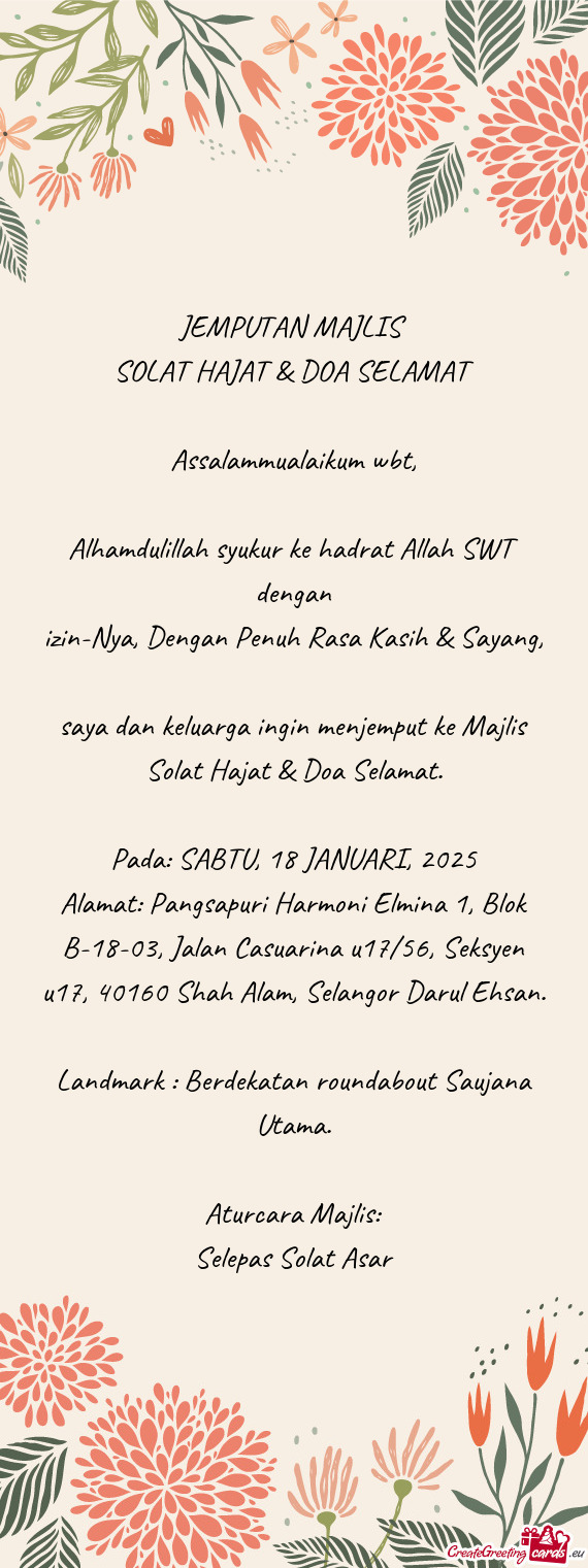 SOLAT HAJAT & DOA SELAMAT