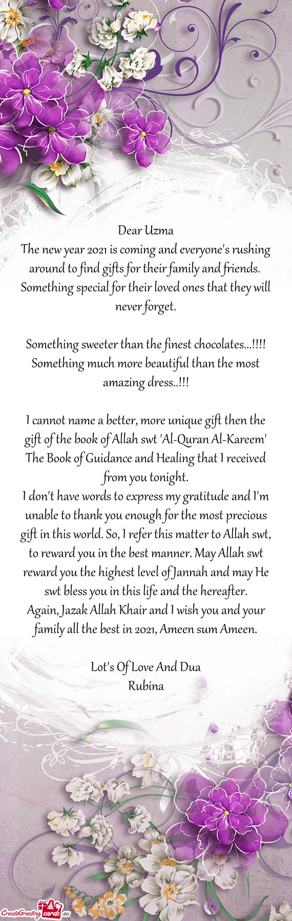 Something special for their loved ones that they will never forget