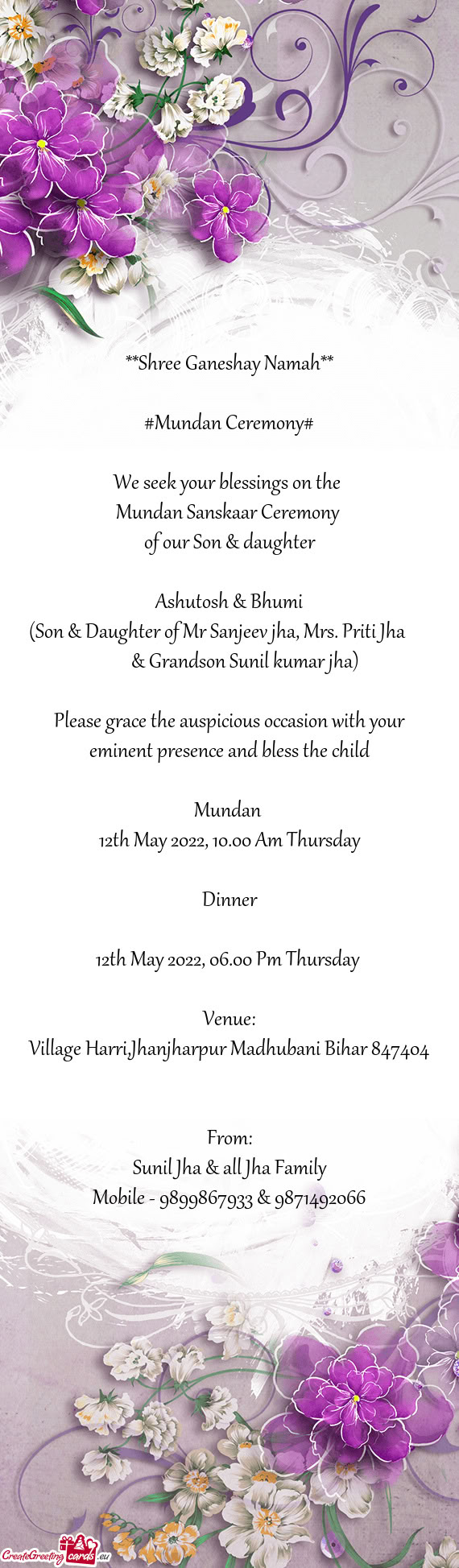 (Son & Daughter of Mr Sanjeev jha, Mrs. Priti Jha    & Grandson Sunil kumar jha)