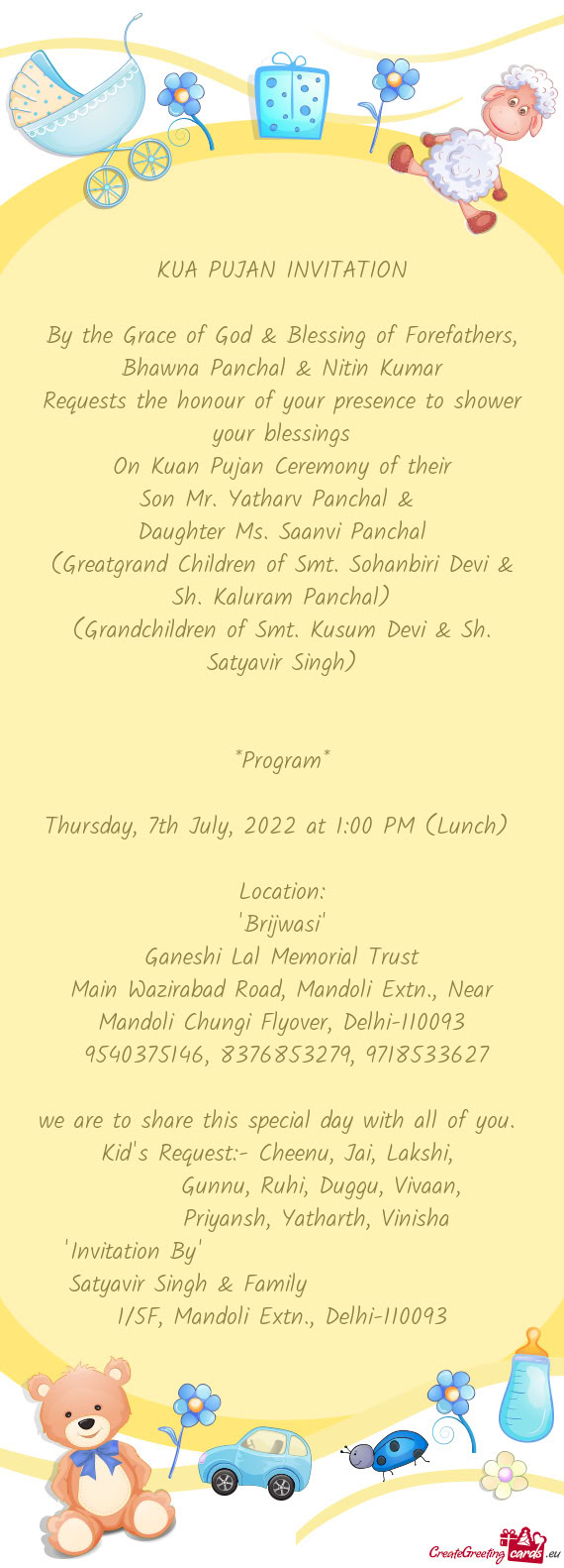 Son Mr. Yatharv Panchal &