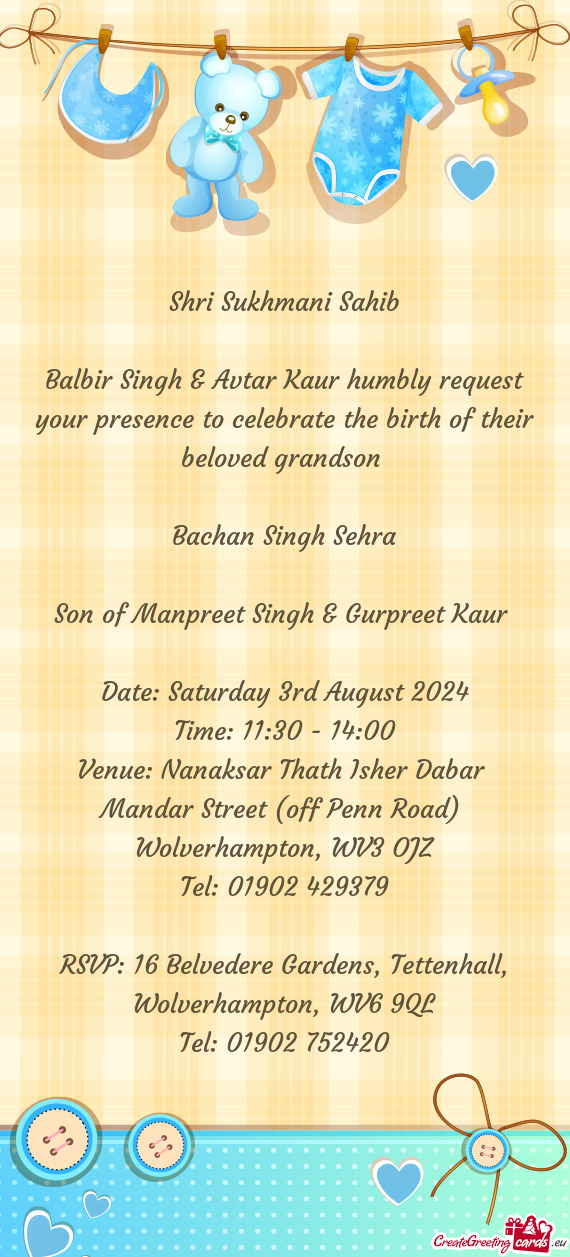 Son of Manpreet Singh & Gurpreet Kaur