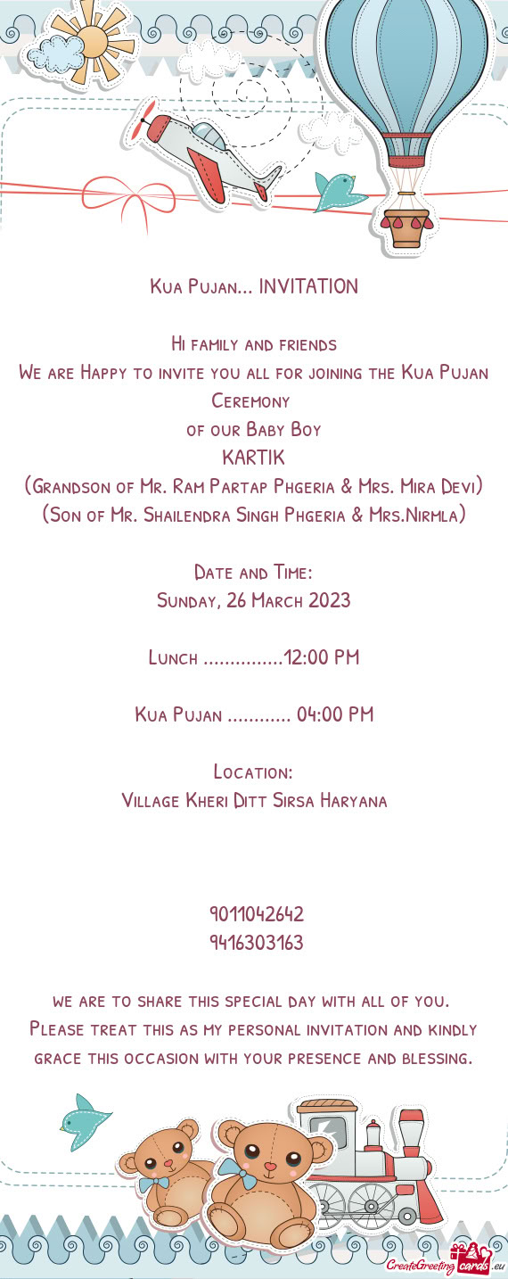 (Son of Mr. Shailendra Singh Phgeria & Mrs.Nirmla)