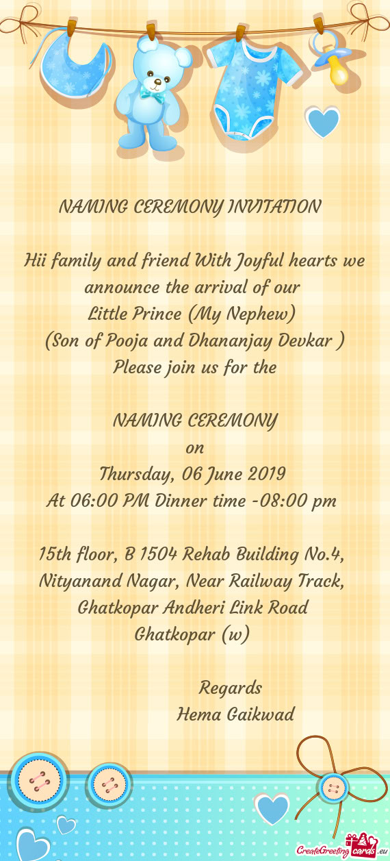 (Son of Pooja and Dhananjay Devkar )