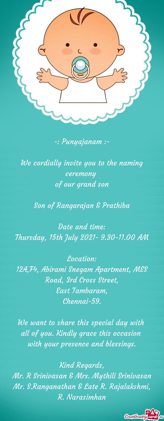 Son of Rangarajan & Prathiba