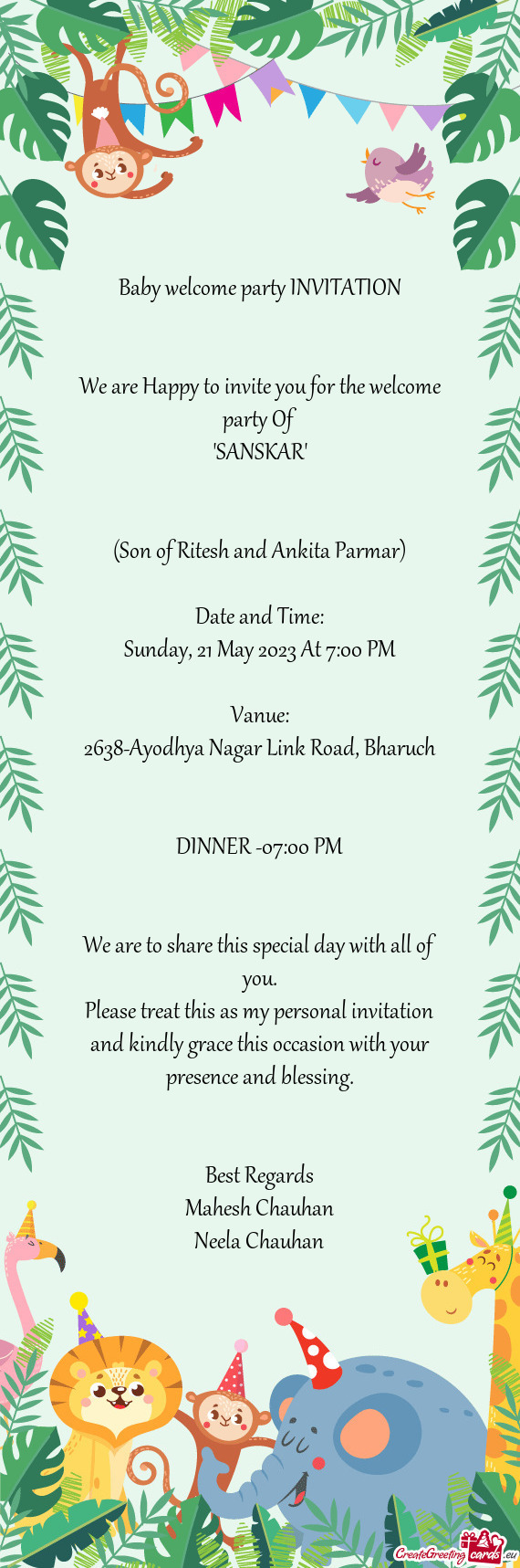 (Son of Ritesh and Ankita Parmar) Date and Time